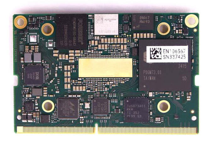 Modalix SoM Rev 2, вигляд знизу, eMMC, SPI-флеш-пам’ять і фізичний рівень Ethernet